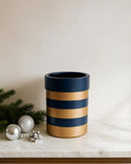Gold Midnight Striped Ribbed Pot