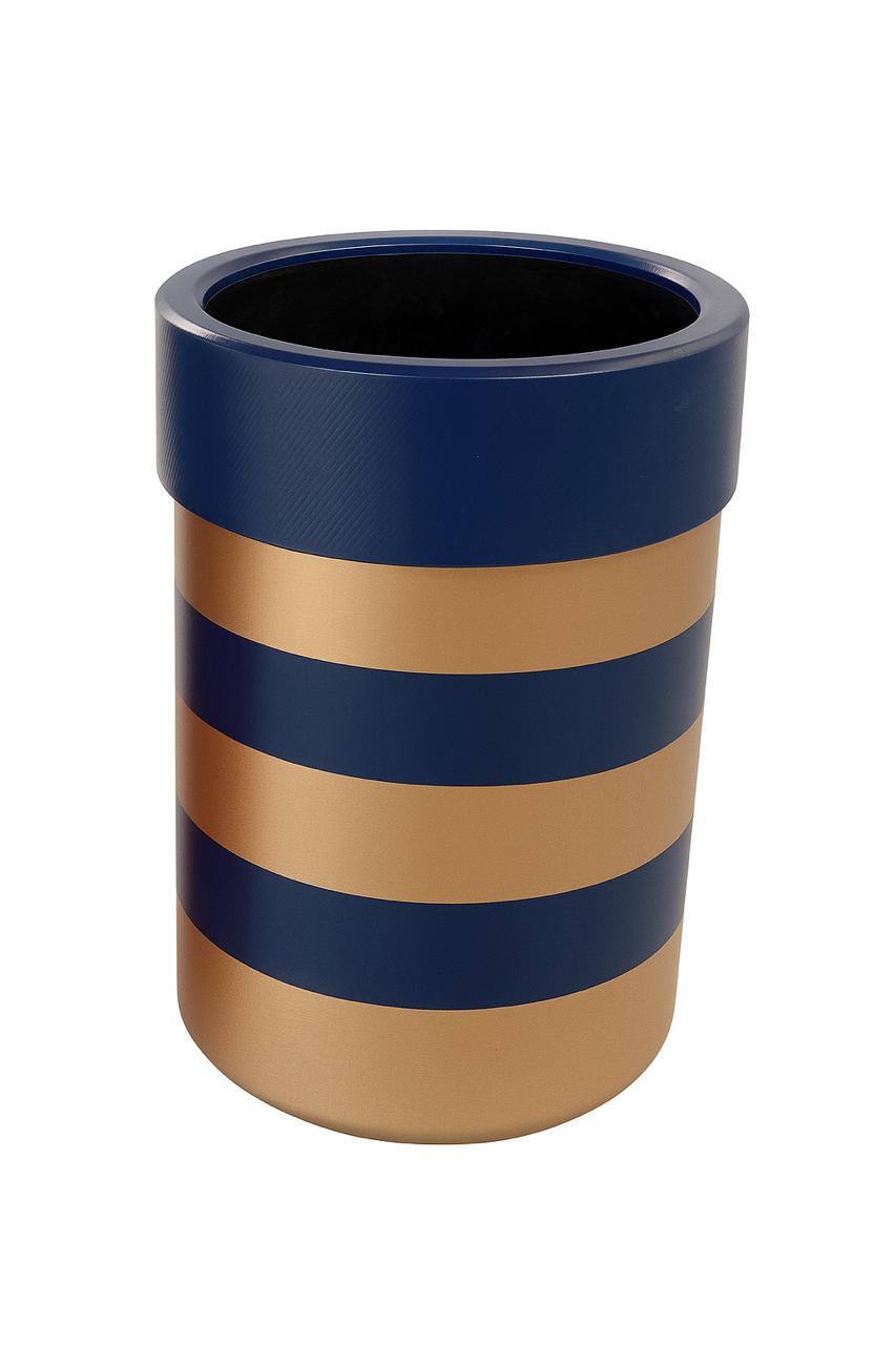 Gold Midnight Striped Ribbed Pot