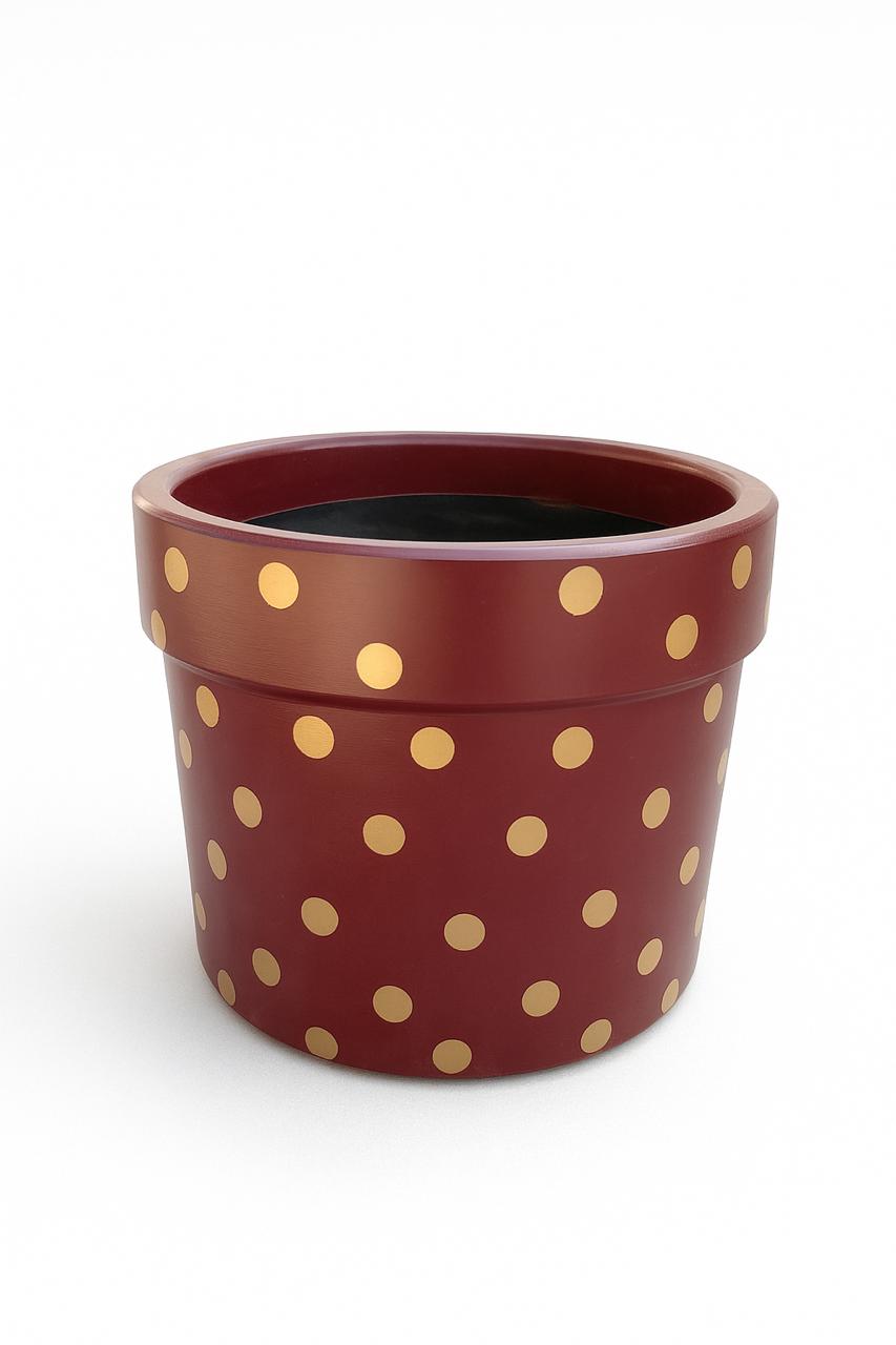 The Festive Burgundy Polka Pot Ribbed