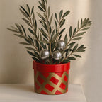 The Golden Red Grid Pot Ribbed