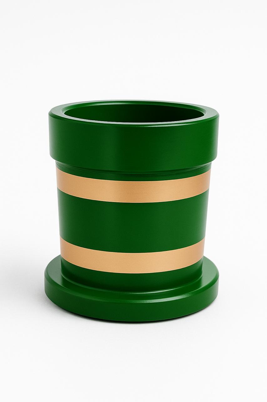 The Green Stripy Pot Rim Plate Bottom