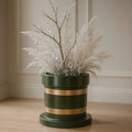 The Green Stripy Pot Rim Plate Bottom
