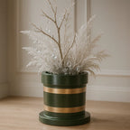 The Green Stripy Pot Rim Plate Bottom