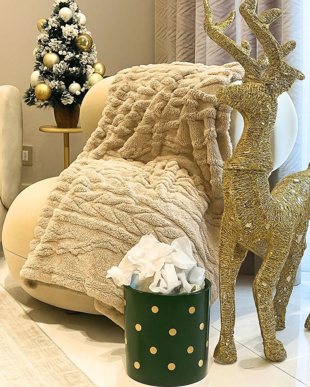 Golden Polka Small Basket