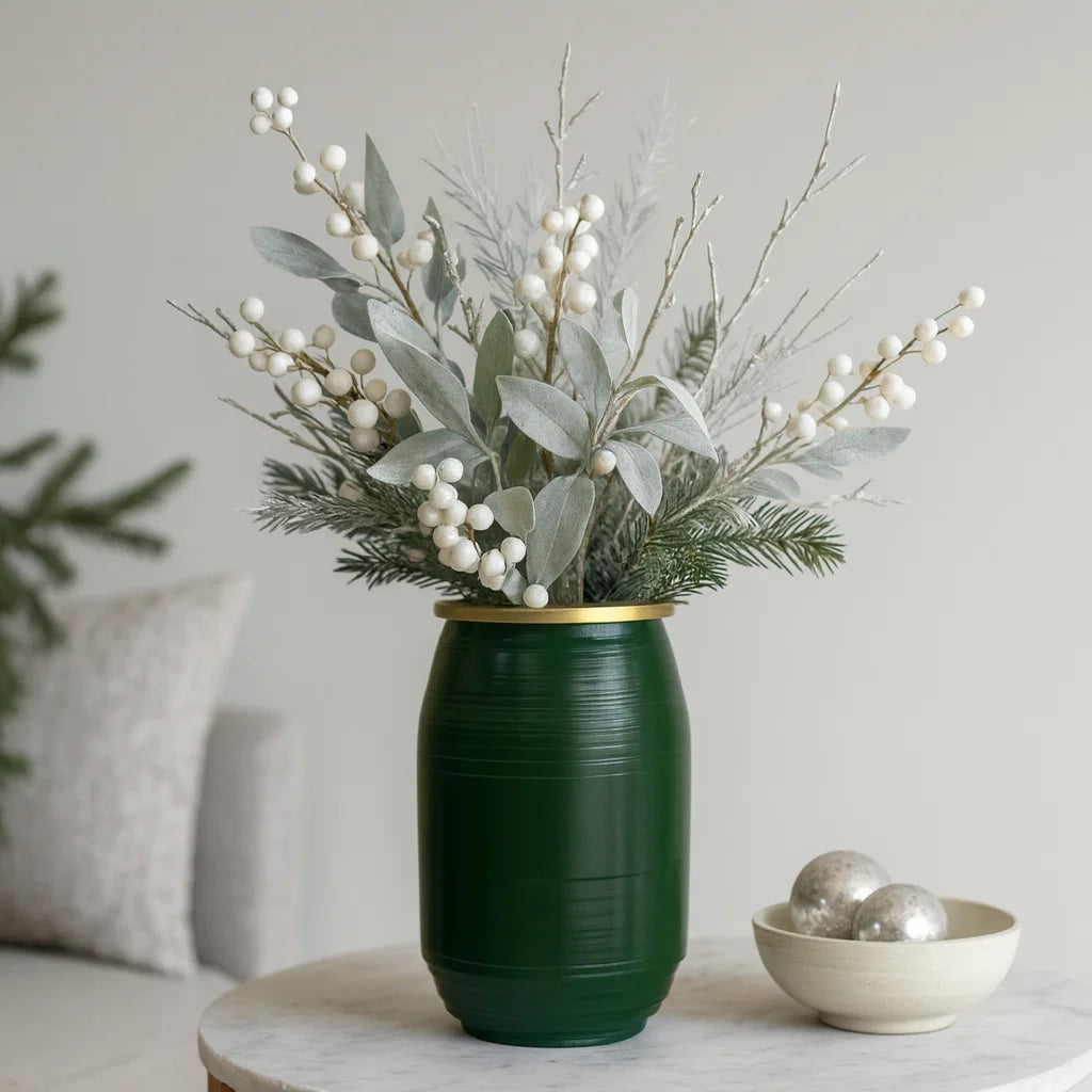Majestic Evergreen Bulb Lip Vase