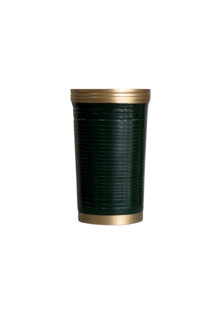 Golden Pine Ribbed Ritual Vase
