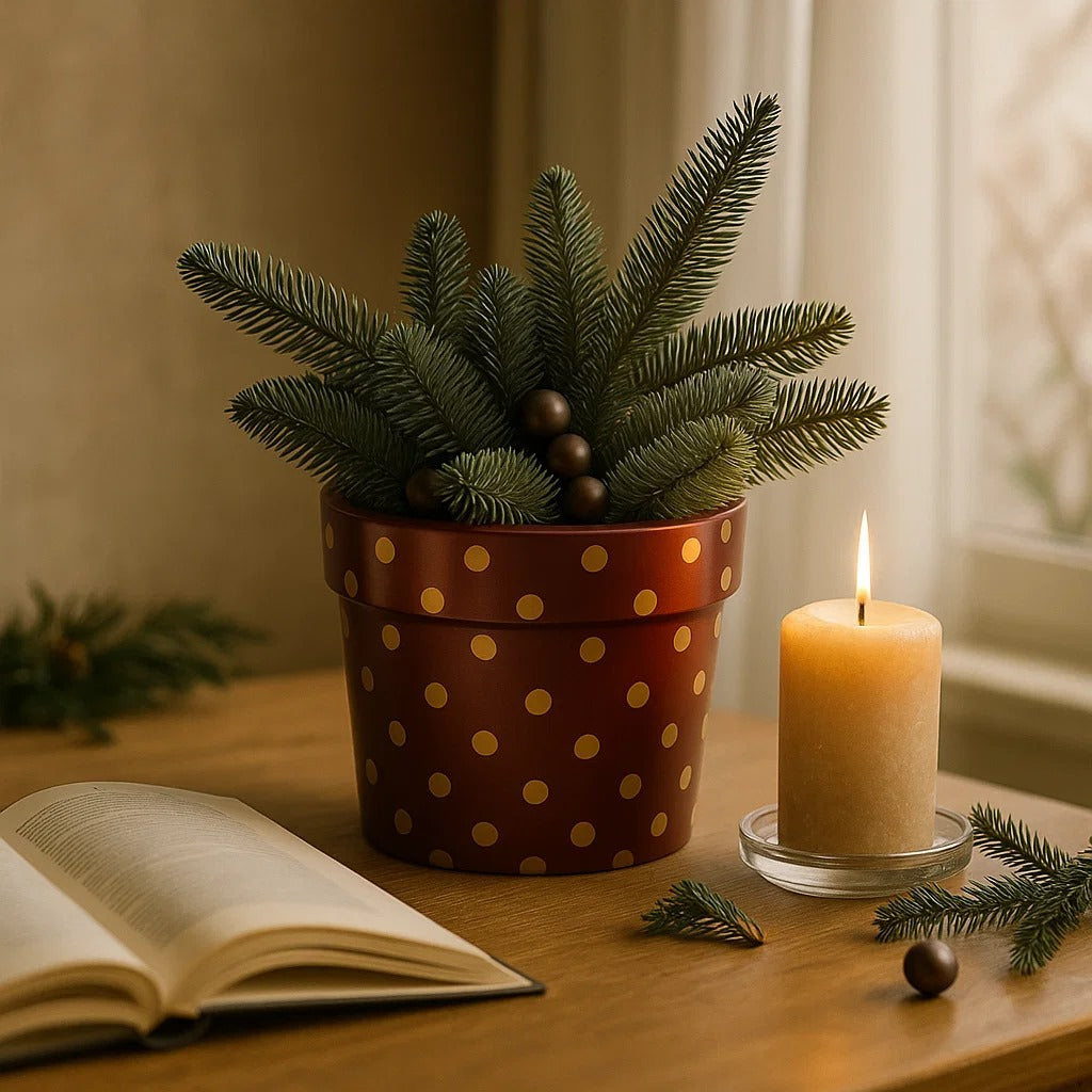 The Festive Burgundy Polka Pot Ribbed